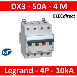 Legrand - DX3 - Disjoncteur 50A - 4P - 10kA - courbe C - Réf : 407903