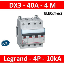 Legrand - DX3 - Disjoncteur 40A - 4P - 10kA - courbe C - Réf : 407902