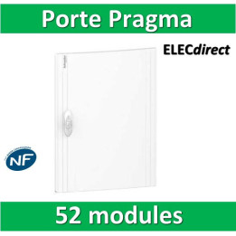 Schneider - Porte opaque blanche coffret PRAGMA IP40/IK09 - 4 rangées de 13 modules - 52M - PRA16413