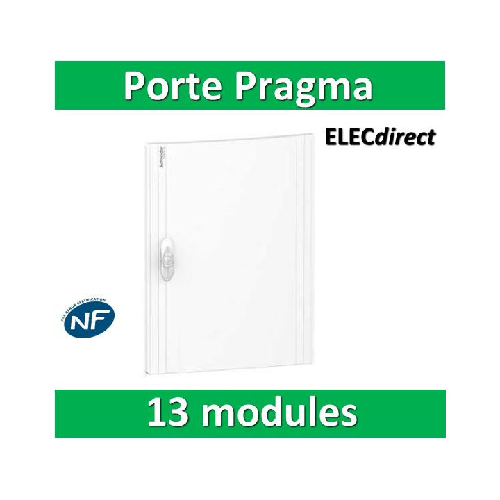 Schneider - Porte opaque blanche coffret PRAGMA IP40/IK09 - 1 rangée de 13 modules - 13M - PRA16113