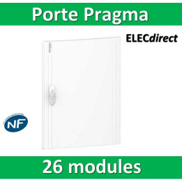 Schneider - Porte opaque blanche coffret PRAGMA IP40/IK09 - 2 rangées  de 13 modules - 26M - PRA16213