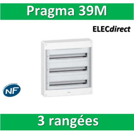 Schneider - Coffret électrique PRAGMA 39 modules - 3 rangées de 13M - PRA13653