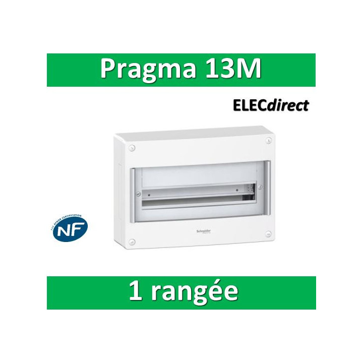 Schneider - Coffret électrique PRAGMA 13 modules - 1 rangée de 13M - PRA13651