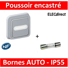 Legrand Plexo - Bouton poussoir plexo sonnerie porte étiquette encastré - IP55/IK07 - 069824