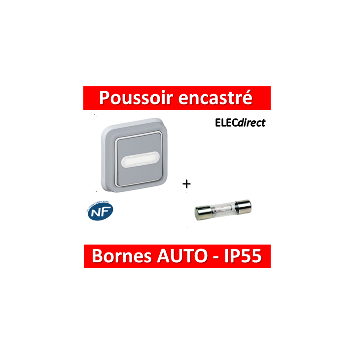 Legrand Plexo - Bouton poussoir plexo sonnerie porte étiquette encastré - IP55/IK07 - 069824