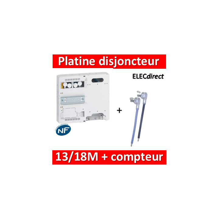 Legrand - Platine pour Disjoncteur branchement + Compteur - DRIVIA 13M et 18M - 401181