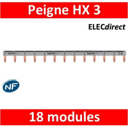 Legrand - Peigne HX optimisé uni long - 18 Modules - Réf : 404928