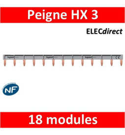 Legrand - Peigne HX optimisé uni long - 18 Modules - Réf : 404928