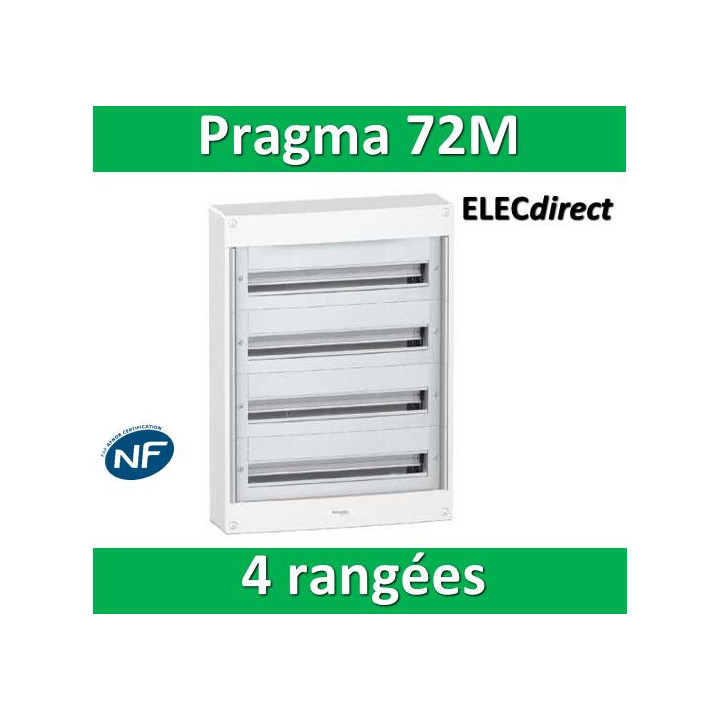 Schneider - Coffret électrique PRAGMA 72 modules - 4 rangées de 18M - PRA13754