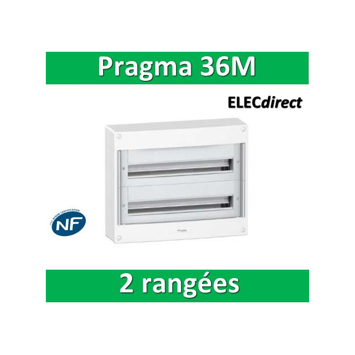 Schneider - Coffret électrique PRAGMA 36 modules - 2 rangées de 18M - PRA13752