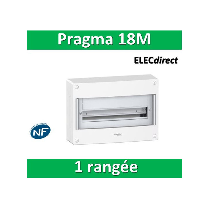 Schneider - Coffret électrique PRAGMA 18 modules - 1 rangée de 18M - PRA13751