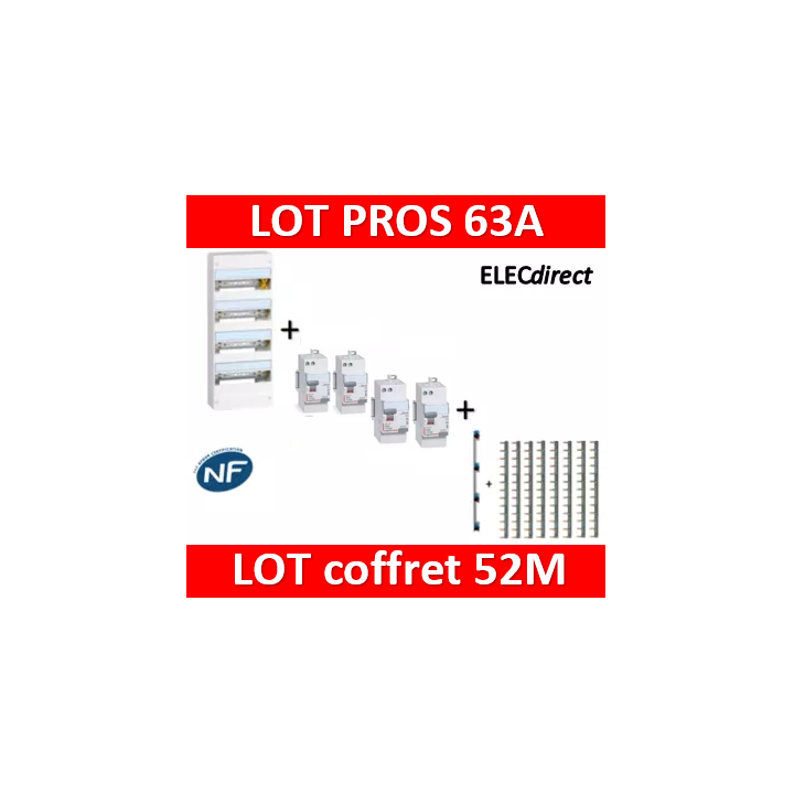 Legrand - Lot - largeur 250mm - tableau 52M DRIVIA - 401214 + 411650(x3) + 411651 + 405002 + 404926(x8)