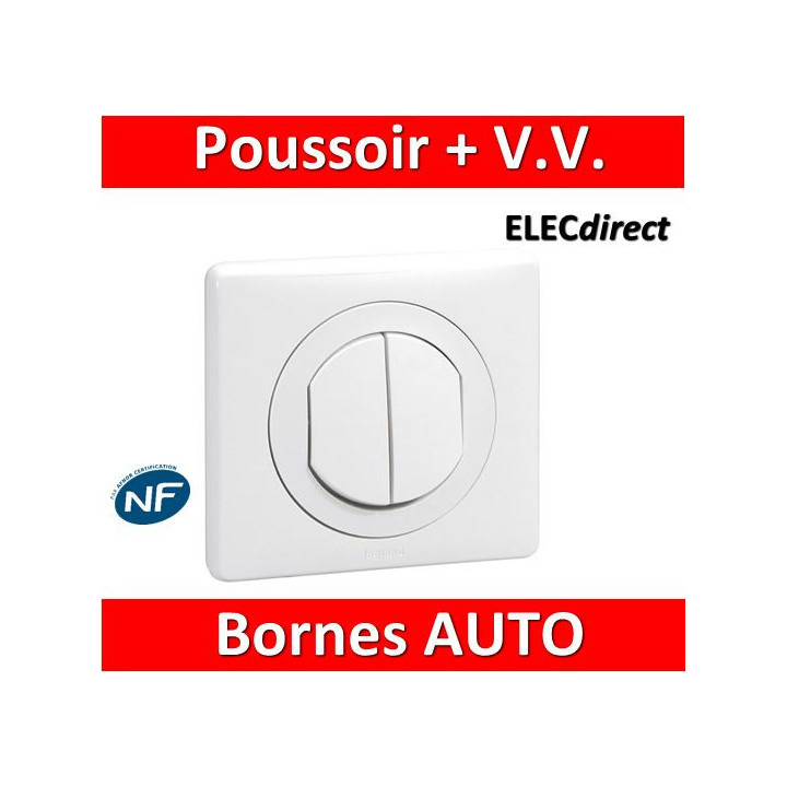 Legrand Céliane - Poussoir + va et vient complet blanc 1 poste