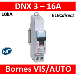 DISJONCTEUR LEGRAND DNX3 PH/N 16A - AUTO/VIS - 10kA - 407714
