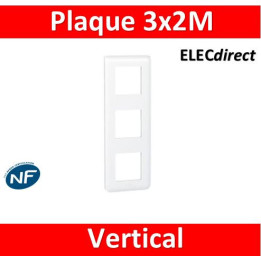 Legrand Mosaic - Plaque 3 x 2 modules - 3 postes (6M) - vertical - 078823