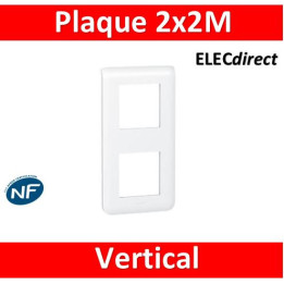 Legrand Mosaic - Plaque 2 x 2 modules - 2 postes (4M) - vertical - 078822
