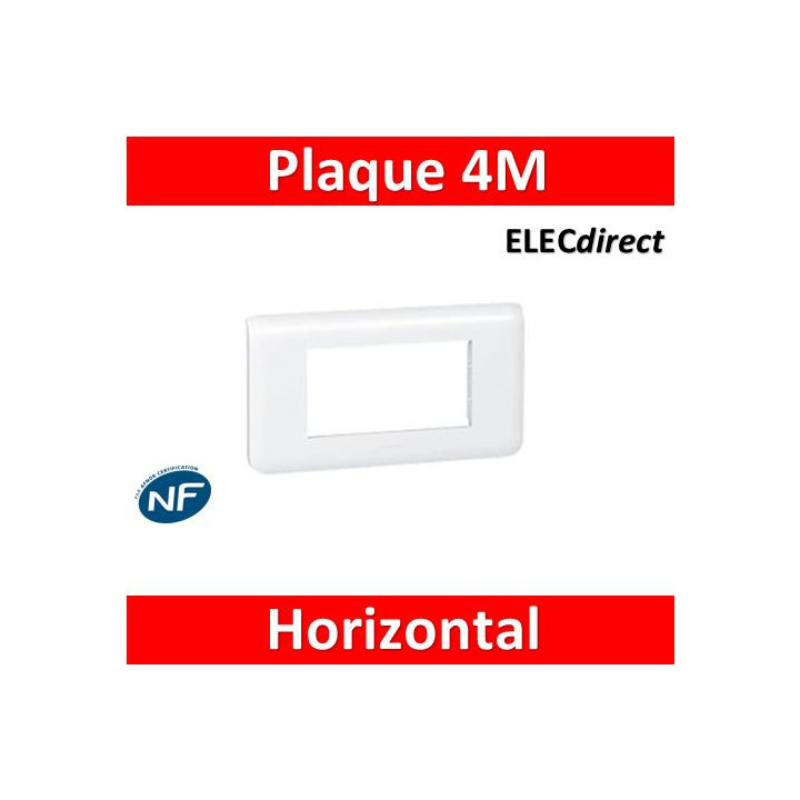 Legrand Mosaic - Plaque 4 modules - horizontal - 078814