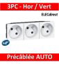 Legrand Mosaic - Prise de courant 3 x 2P+T 16A - 230V - 077143