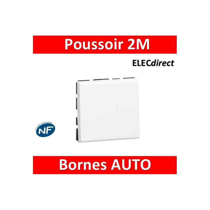 Legrand Mosaic - Bouton poussoir - 2 modules - 6A - 230V - 077040