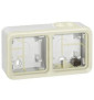 Legrand Plexo - Boîtier blanc 2 postes horizontaux - IP55/IK07 - 069690