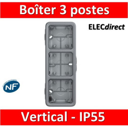 Legrand Plexo - Boîtier 3 postes verticaux - IP55/IK07 - 069679