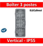 Legrand Plexo - Boîtier 3 postes verticaux - IP55/IK07 - 069679