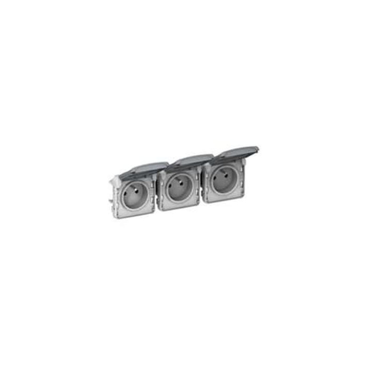 Legrand Plexo - Triple PC précâblées - horizontal - 16A - 230V - IP55/IK07 - 069564