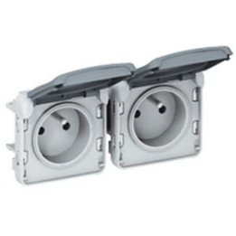 Legrand Plexo - Double PC précâblées - horizontal - 16A - 230V - IP55/IK07 - Réf : 069562