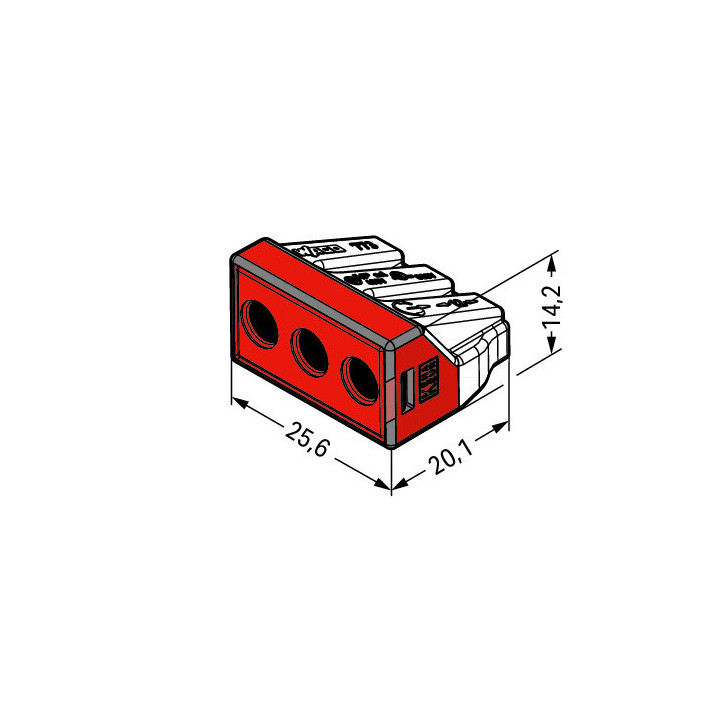 WAGO - Boîte de 50 Bornes auto fils rigide 3 x 6mm2 - Réf : WAG 773-173