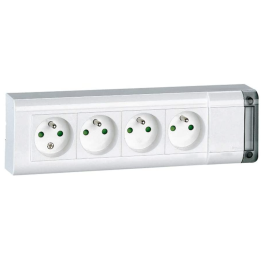 Legrand - Bloc multiprise fixable 4 prises de courant 2P+T longueur 253mm - à cabler - Réf : 050610