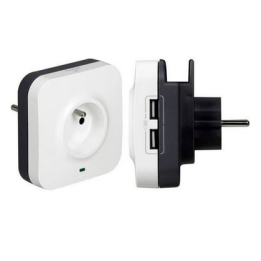 Legrand - Prise protégée 2P+T + 2 prises RJ45 avec parafoudre - Réf : 050670