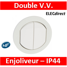 Legrand Céliane - Enjoliveur double allumage blanc - IP44 - 067802