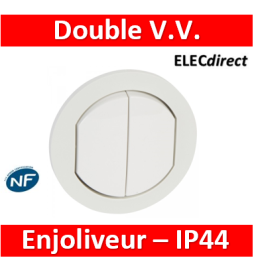 Legrand Céliane - Enjoliveur double allumage blanc - IP44 - 067802