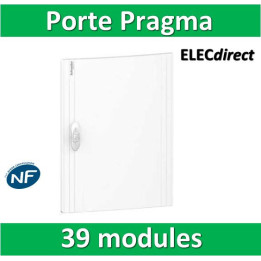Schneider - Porte opaque blanche coffret PRAGMA IP40/IK09 - 3 rangées de 13 modules - 39M - PRA16313