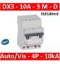 Legrand - Auto/vis-4P-400V 10A-10kA - courbe D - peigne HX³ opti 4P - 3M - 408132