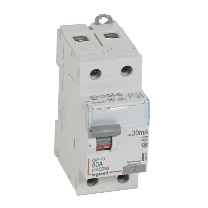 Legrand - DX3 - Interrupteur Différentiel  - 2P - 80A - 30mA  - Type A - Réf : 411557