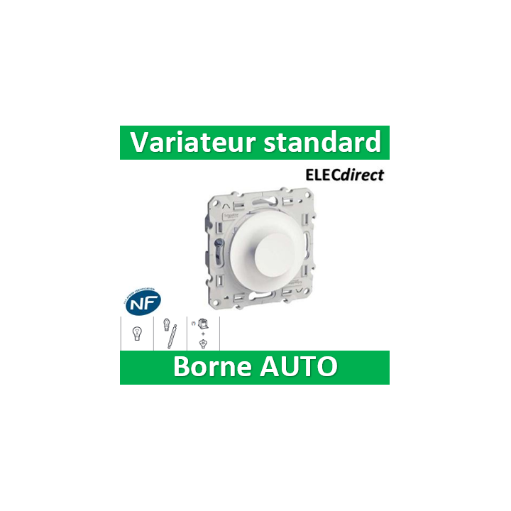 Schneider Odace - Variateur standard - 40.....600W - 2 fils - Blanc - S520511