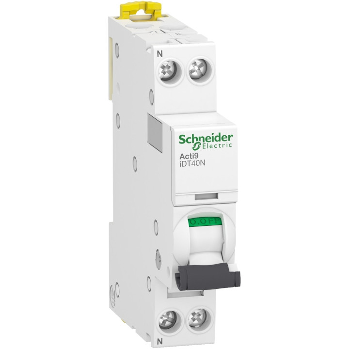 Schneider - Acti9 iDT40N - Disj - 1P+N - 10A - Courbe C - 6000A/10kA - Réf : A9P24610