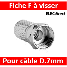 Legrand - Fiche TV - ''F'' mâle à visser - pour câble coaxial Ø7 mm - 073990