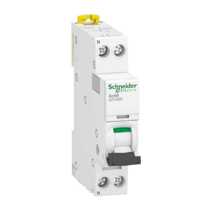 Schneider - Acti9 iDT40N - Disj - 1P+N - 16A - Courbe C - 6000A/10kA - Réf : A9P24616