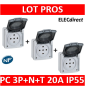 Legrand Plexo - Prise de courant 3P+N+T 20A - saillie - IP55/IK08 - 091657x3