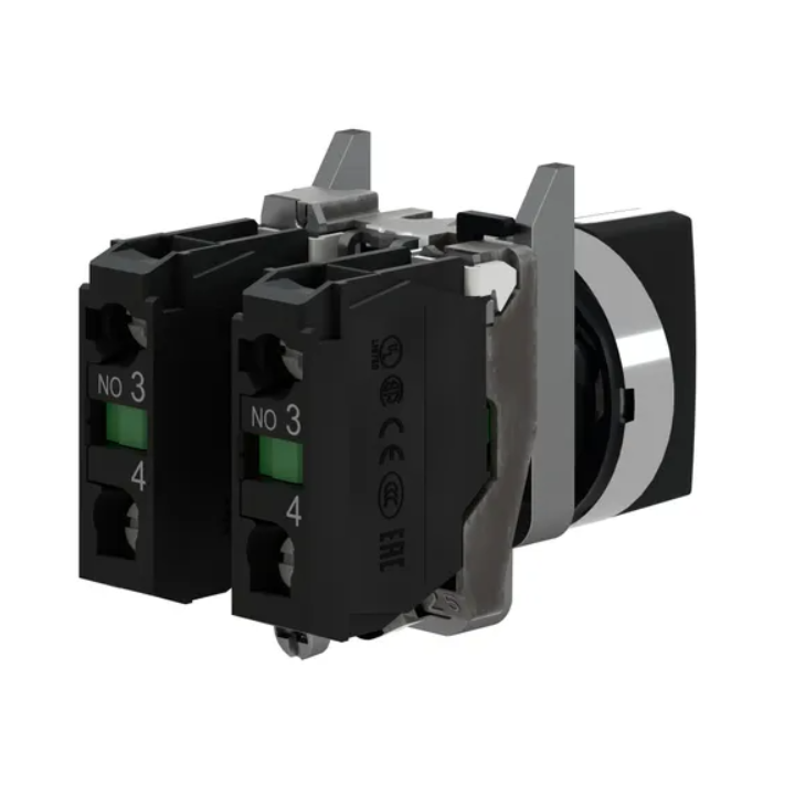 Schneider - Harmony bouton tournant noir Ø22 - à manette - 3 positions Fixes- 2F - XB4BD33