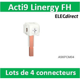 Schneider - Acti9 Linergy FH - lot de 4 connecteurs pour peigne - 100A - 35mm2 - A9XPCM04