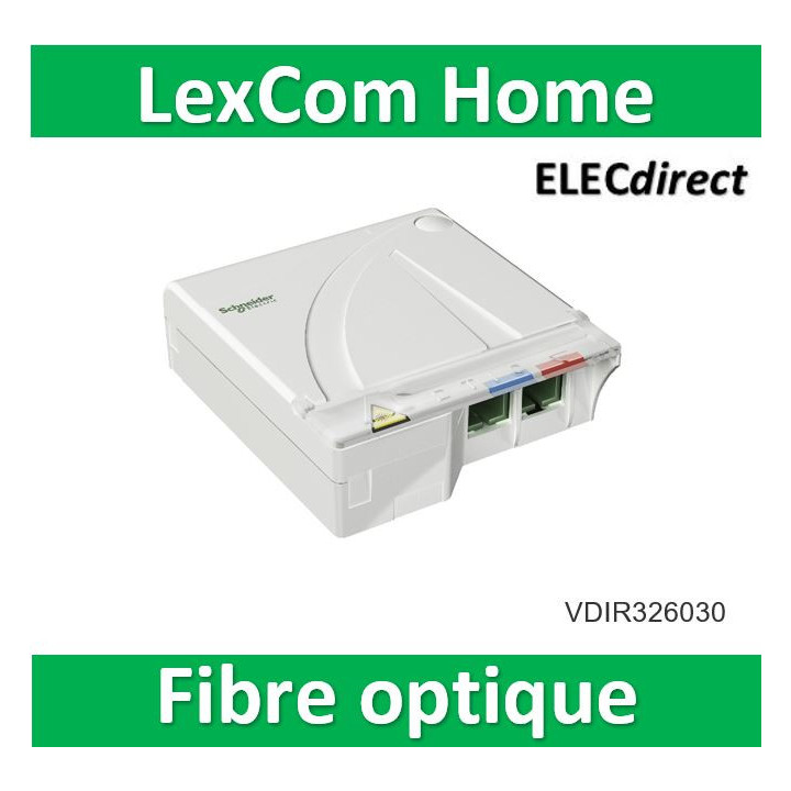 Schneider - LexCom Home Dispositif Terminaison Intérieur Optique équipé 2 traversées SC/APC - VDIR326030