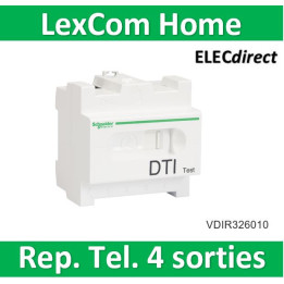 Schneider - LexCom Home DTI Test - Répartiteur Téléphone 4 sorties - VDIR326010