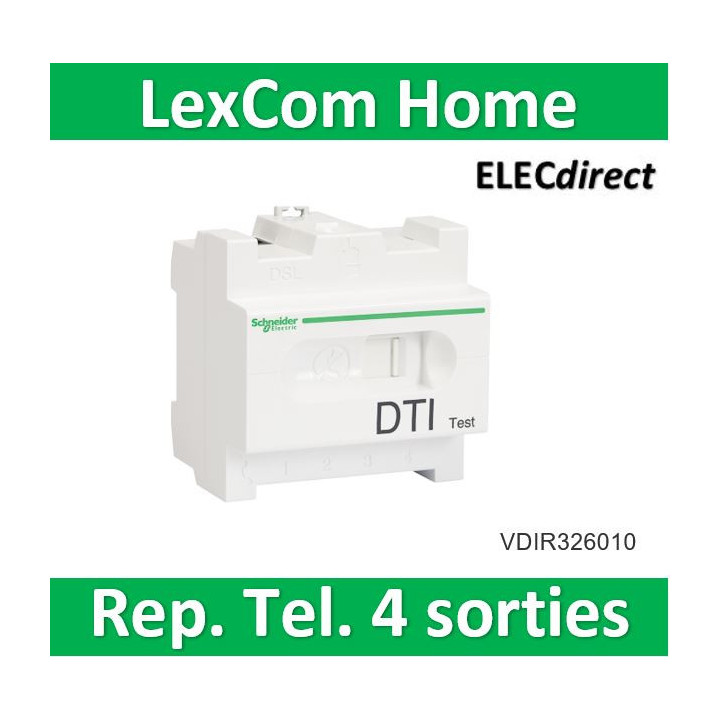 Schneider - LexCom Home DTI Test - Répartiteur Téléphone 4 sorties - VDIR326010