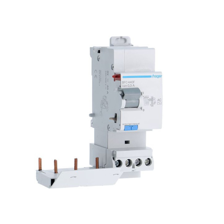 Hager - Bloc dif 3P+N 40A 300mA AC - Réf : BFC440F