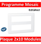Legrand Mosaic - Plaque 2 x 10 modules - Blanc - 078828