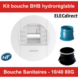 Atlantic - Kit bouche BHB hygroréglable - 10/40 80G - Bouches sanitaires Ø80mm 10 à 40m³/h - Réf : 542576