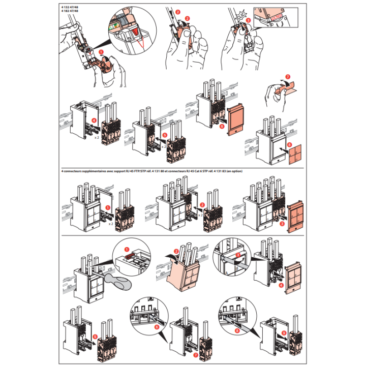 Legrand - Coffret VDI GRADE 2 avec brassage STP - 8 RJ45 / TV 2 sorties - 413248 + 413183x4 + 413180